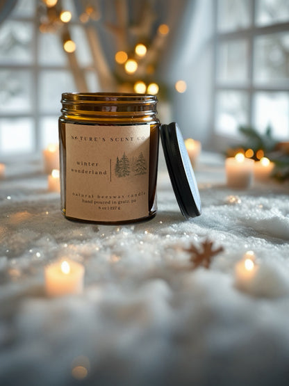Winter Wonderland Beeswax Candle — Cranberry, Warm Spice, Praline & Vanilla
