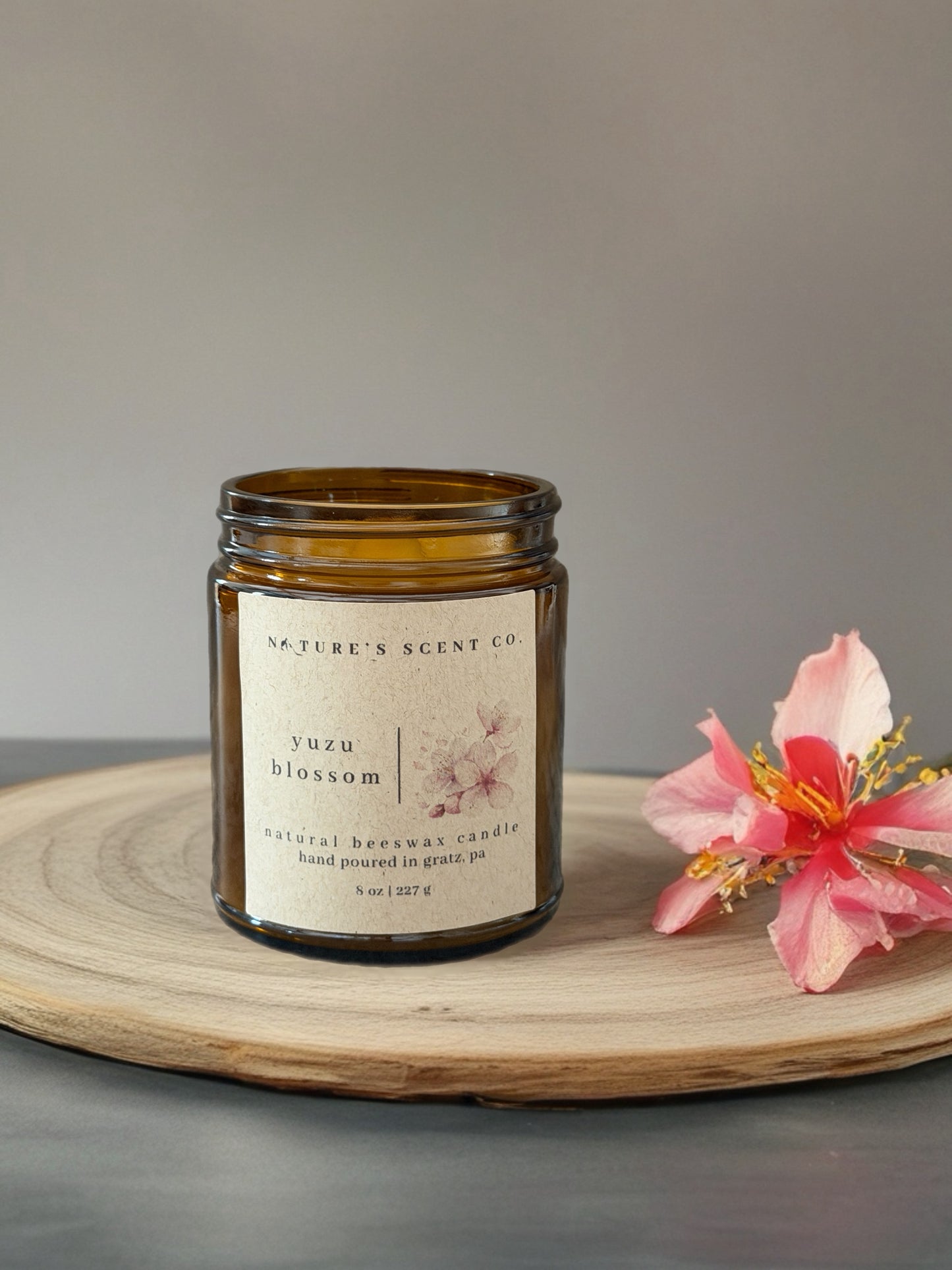 Yuzu Blossom Beeswax Candle — Bergamot, Jasmine, Sea Salt & Amber