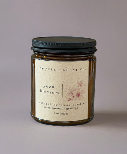 Yuzu Blossom Beeswax Candle — Bergamot, Jasmine, Sea Salt & Amber