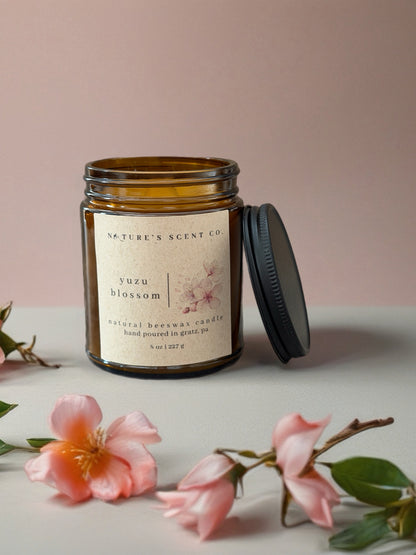 Yuzu Blossom Beeswax Candle — Bergamot, Jasmine, Sea Salt & Amber
