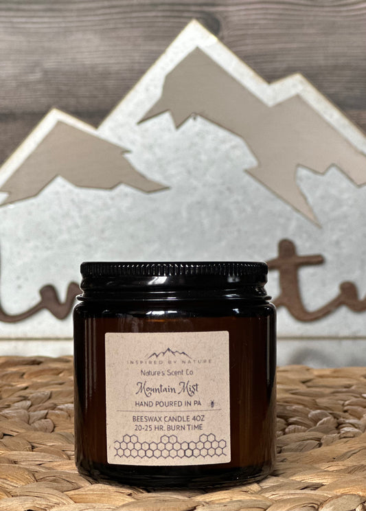 Mountain Mist Jelly Jar Beeswax Candle