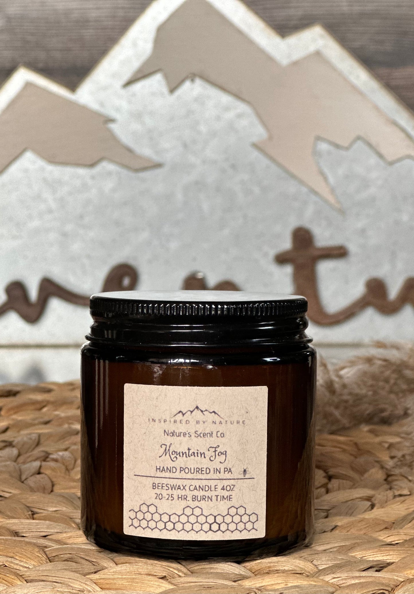 Mountain Fog Jelly Jar Beeswax Candle