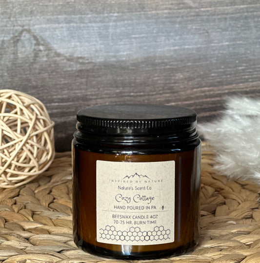 Cozy Cottage Jelly Jar Beeswax Candle